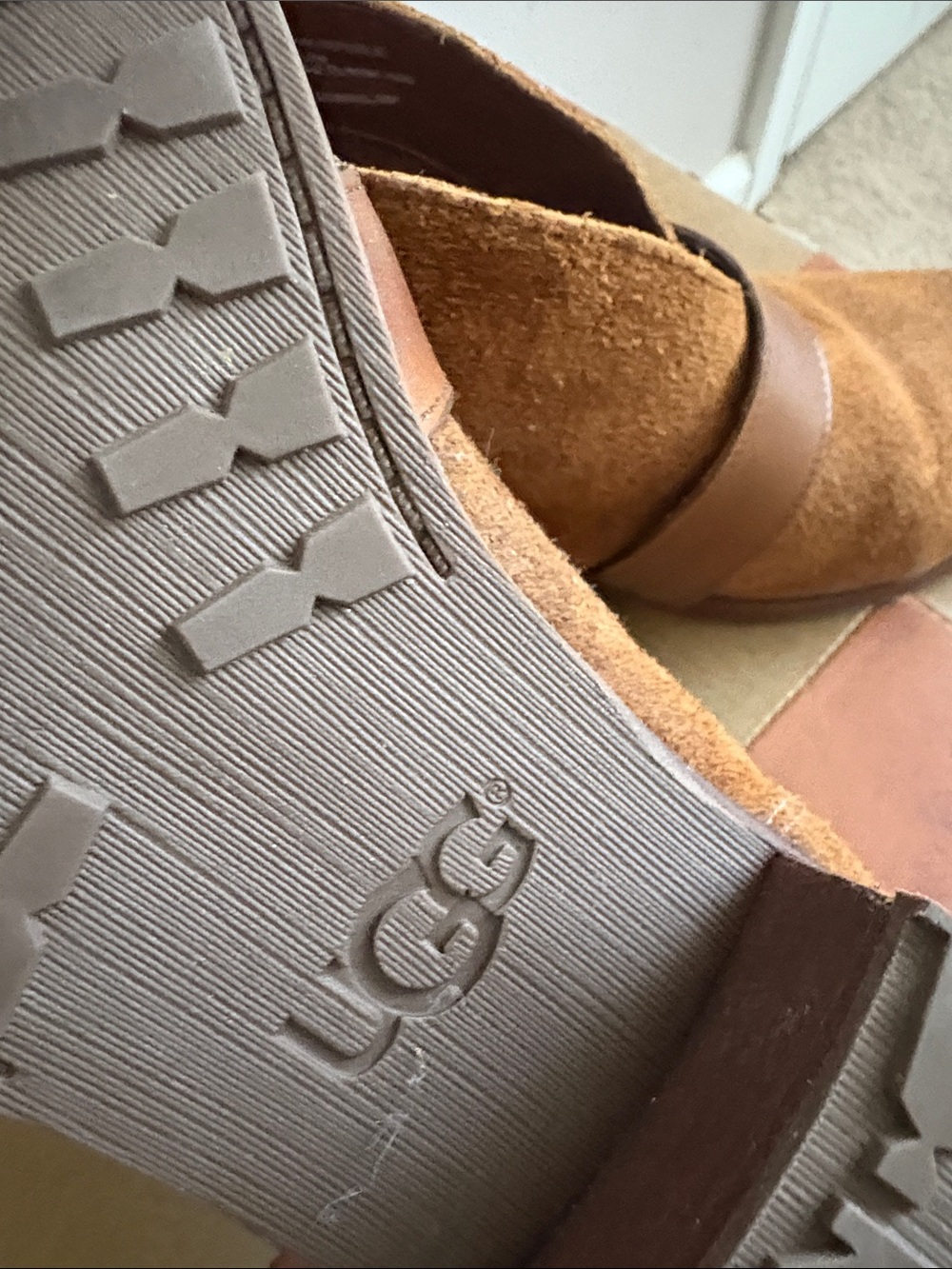 UGG Chestnut Suede Women's Ankle Boots with Buckle Strap - Picture 6 of 12